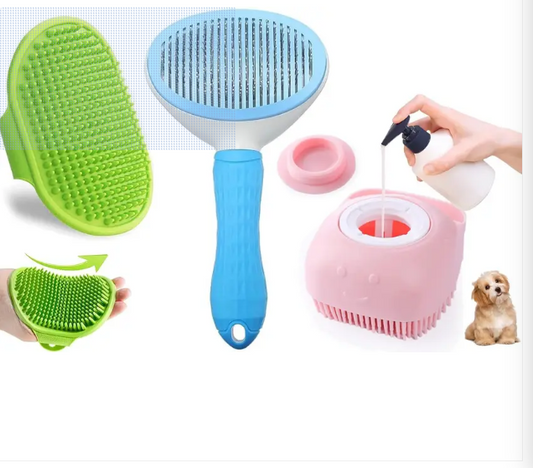 chullbull pet products Dog Grooming Kit - Pet Grooming Kit - Dog Combo Set - Dog Brush Combo - Dog Kit Slicker Brushes for Dog & Cat