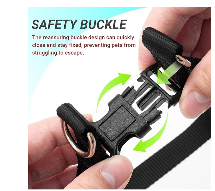 Pull Dog Harness - Step in pet Harness and Leash for Small Medium Large pet - Escape Proof Adjustable Soft Leash Collar Set for Walking Training Hiking Outdoor, 15 Cm, 15 Cm