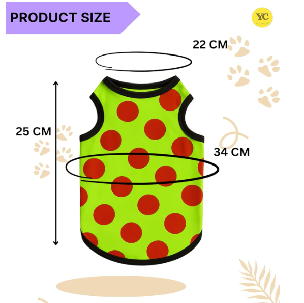 Yellowcult Cute Dog T-Shirt Clothes, Summer Sweetshirts Sporty Pet Random Design Outfit for Small Breed Dog, cat, Puppy, Kitten, Diwali, Festival, Travel, Outing, Photos(S- Any 1)