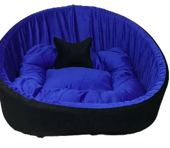 TRANDING STYLISH Simple Mountain Sofa With Haddi For Dog And Cat S Pet Bed  (Black Blue)