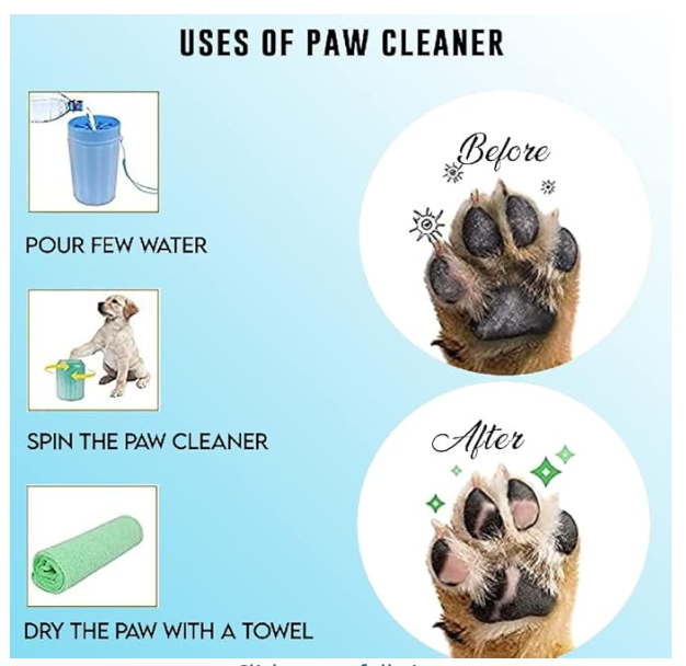 Yuppy Puppy Dog Paw Washing Cup Pet Paw Cleaner Portable Dog Paw Washer with Soft Silicone Bristles for Quickly Cleaning Pets Muddy Feet Color May Vary (Paw Cleaner - Small)